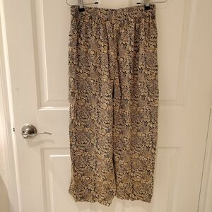 Jacquard Wide Leg Crop Trousers Topshop